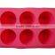 2016 top quality 6 muffins circle shaped silicone mold