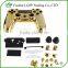 for PS4 Chrome Front Back Housing Controller Gold Shell Polished Glossy Case Cover Controller Grip Handle (Gold Plating)