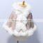European fashion cashmere cape with fox fur for child CC68