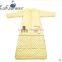 Children's 100% Cotton Baby Sleeping Bag Detachable Sleeve and Detachable Cotton Fillings Quilt for Four Seasons Yellow Color