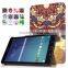 New fashion three folding leather stand case for Samsung Tab E8.0 hard pu tablet pattern case