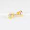 Nickel free stainless steel gold plated earrings crystal stud earrings