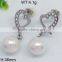 Attractive Fake Pearl Steel Color Earring for Wedding Women