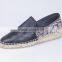 Espadrilles with snake print cow leather upper