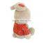 cheap custom plush rabbit toys in red clothes