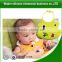 Cartoon face pattern non-toxic soft waterproof silicone baby bid with crumb catcher for feeding kids infant