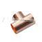 brass and red copper pipe/T type red copper tee,3 way copper joint