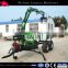 atv towable self powered log trailer with rotator crane,firewood trailer with grapple