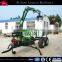 ATV towable self power log timber trailer crane 4WD drive with hdyraulic lifting