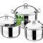 Large Size Stainless Steel Cookware Set With Metal Lid