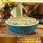 Lotus painted bathroom ceramic sinks