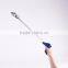 Folding garbage reacher pick up tool hand gripper with soft rubber plunger