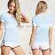 Top Tee White T-shirts Wholesale Custom Made in China Good Times Ringer Tee Tops Ladies Shirts Blouses Short Sleeve Shirt