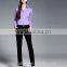 Slim Fit Long Sleeve Light Purple Dress Shirt Fahion Office Lady Shirt