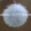 Myfur Light Blue Real Fox Fur Pompom Wholesale Animal Fur Accessory