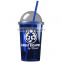 USA Made 20 oz Single Wall Acrylic Tumbler With Dome Lid And Straw - BPA/BPS-free and comes with your logo