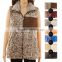 Wholesale Frosted Tip Heathered Zip Sherpa Woman Vest