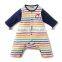 2016 autumn sweet heart colorful stripes long sleeve babysuits