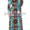 7012# Elegant Front Open Deep V Neck Women Sexy Beach Wrap Floral Long Sleeve Maxi Dress Plus Size Women Clothing