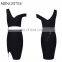 fashion oem v neck sexy mini dresses bodycon two pieces bandage celebrity fashion dresses