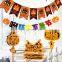 Hot selling garland custom bunting hanging happy felt fabric birthday banner flag