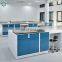 SGS approved laboratory furniture steel work bench with cabinets