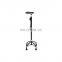 Adjustable height portable disabled medical small base walking aid cane aluminum arm walking cane for elderly