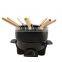 Small 1.3L 800W Aluminum Chocolate Fondue Cheese Pot With Wooden Forks