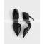 Ladies latest fashion handmade ankle wrap heels snake print pointed toe sandals shoes