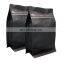 custom print 8 side gusset coffee black mylar matte bag flat bottom pouch with zipper