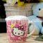 porcelain coffee mug with lid with hello kittey decal beautiful china tea cups