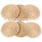 Traditional Art Decor Vintage Pastoral Style Sustainable Handmade Woven Round Straw Water Hyacinth Placemats