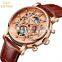 KINYUED J026 Men Automatic Mechanical Watches Leather Strap Fashion High Quality wrist watches for men