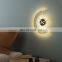 Modern Nordic Creative Sconce Light Room Background Art Clock LED Wall Lamp