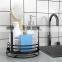 Stainless Steel Kitchen Sink Caddy Organizer Storage Sponge Soap Brush Holder with Drain Pan Tray