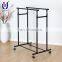 Stable quality coat rack with storage rolling coat rack with shelf