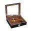 Factory oem glass top handcrafted cedar portable wooden box cigar shop humidor for cigar with humidifier