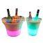 Champagne led Wine Ice Beer bucket/rechargeable plastic led light up ice bottle bucket champagne wine coolers speaker