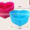 promotion good quality food grade material silicone heart shape mini cake molds