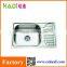 Inset single bowl single drainboard kitchen sink with clips HD6642