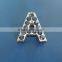 Zinc Alloy 18mm Slide Letters With Light Blue Rhinestones