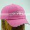ODM OEM girls pink diamond baseball hats caps