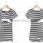 wholesale Newest Style Ladies Stripe Short Sleeve Top in Guangzhou