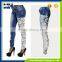 Stitching lace denim trousers pencil pants