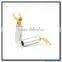 Golden Screw Locking Banana connector Speaker Spade fork plug