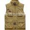 winter outdoor mens army color travel vest warm fleece line working vest with multi pockets