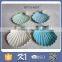 plain ocean blue ceramic seashell dish