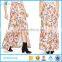 Hot Sell Flower Print Front Split Maxi Skirt Fancy Skirt Top Designs