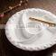 White ceramic dinner division fan shape round plate for home restaurant