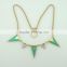 Wholesale gold chin enamel jewelry fashion triangle shape woman necklace set                        
                                                                                Supplier's Choice